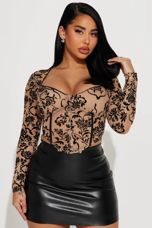 Genesis Mesh Corset - Taupe sold by Fashion Nova