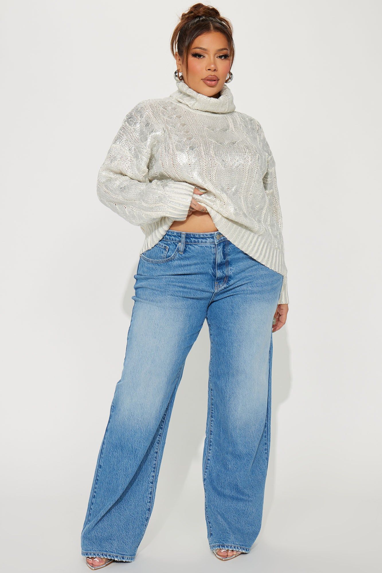 Cool Girl Metallic Sweater - Silver sold by Fashion Nova product image thumbnail 4