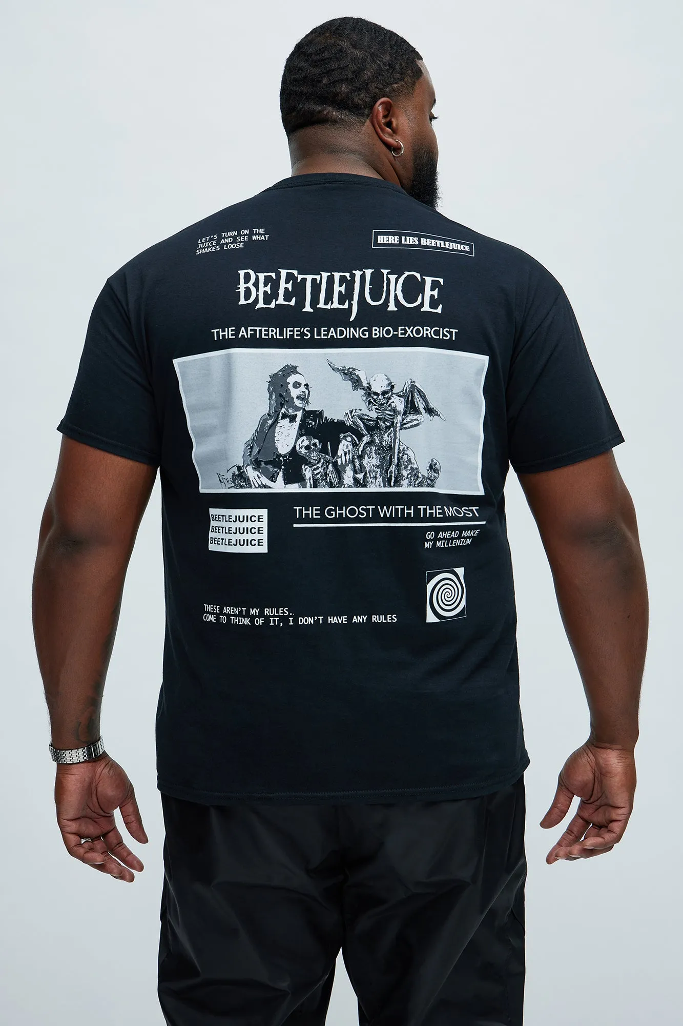 Beetle Juice The Ghost With The Most Short Sleeve Tee - Black sold by Fashion Nova product image thumbnail 5