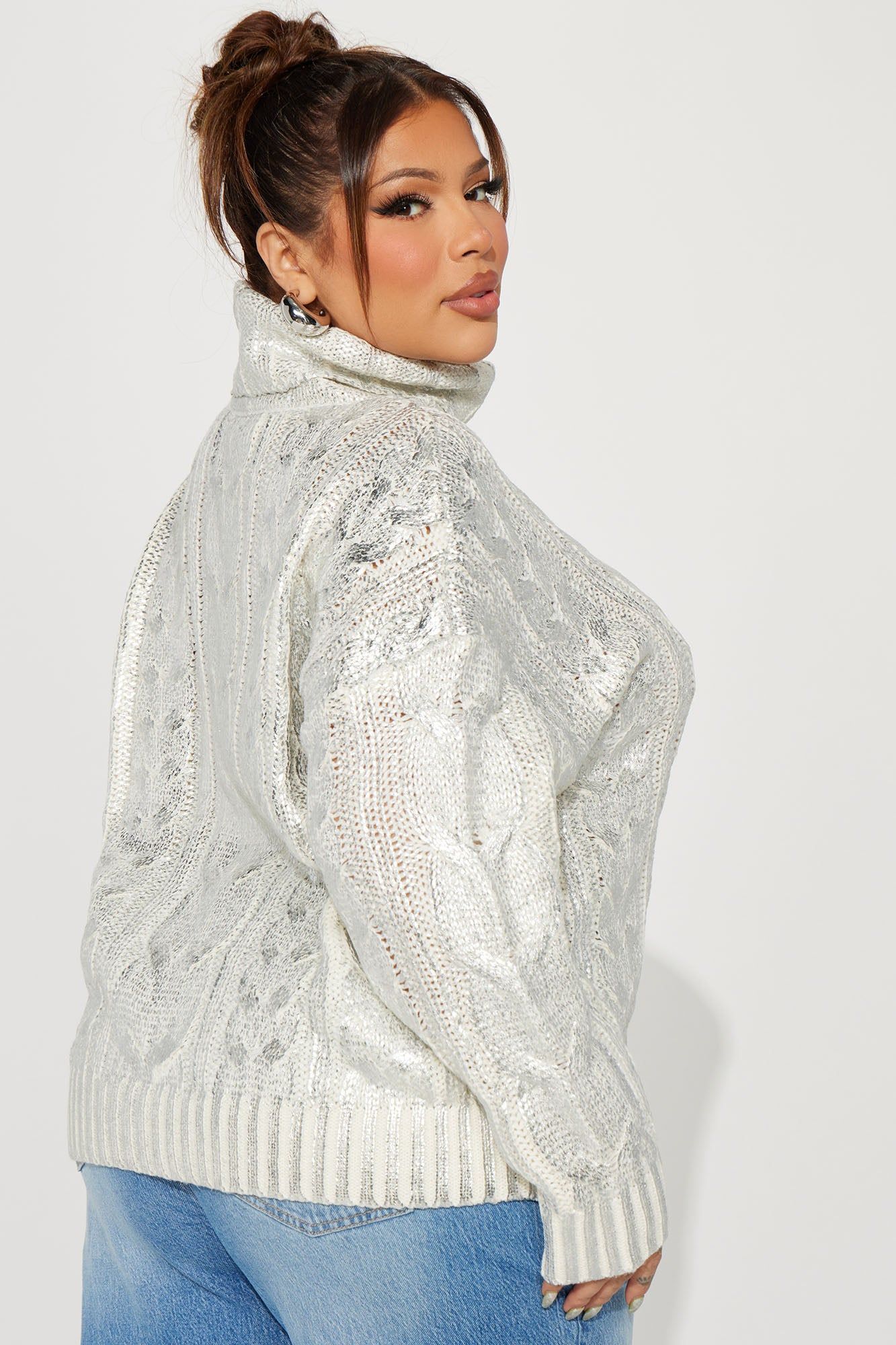 Cool Girl Metallic Sweater - Silver sold by Fashion Nova product image thumbnail 5