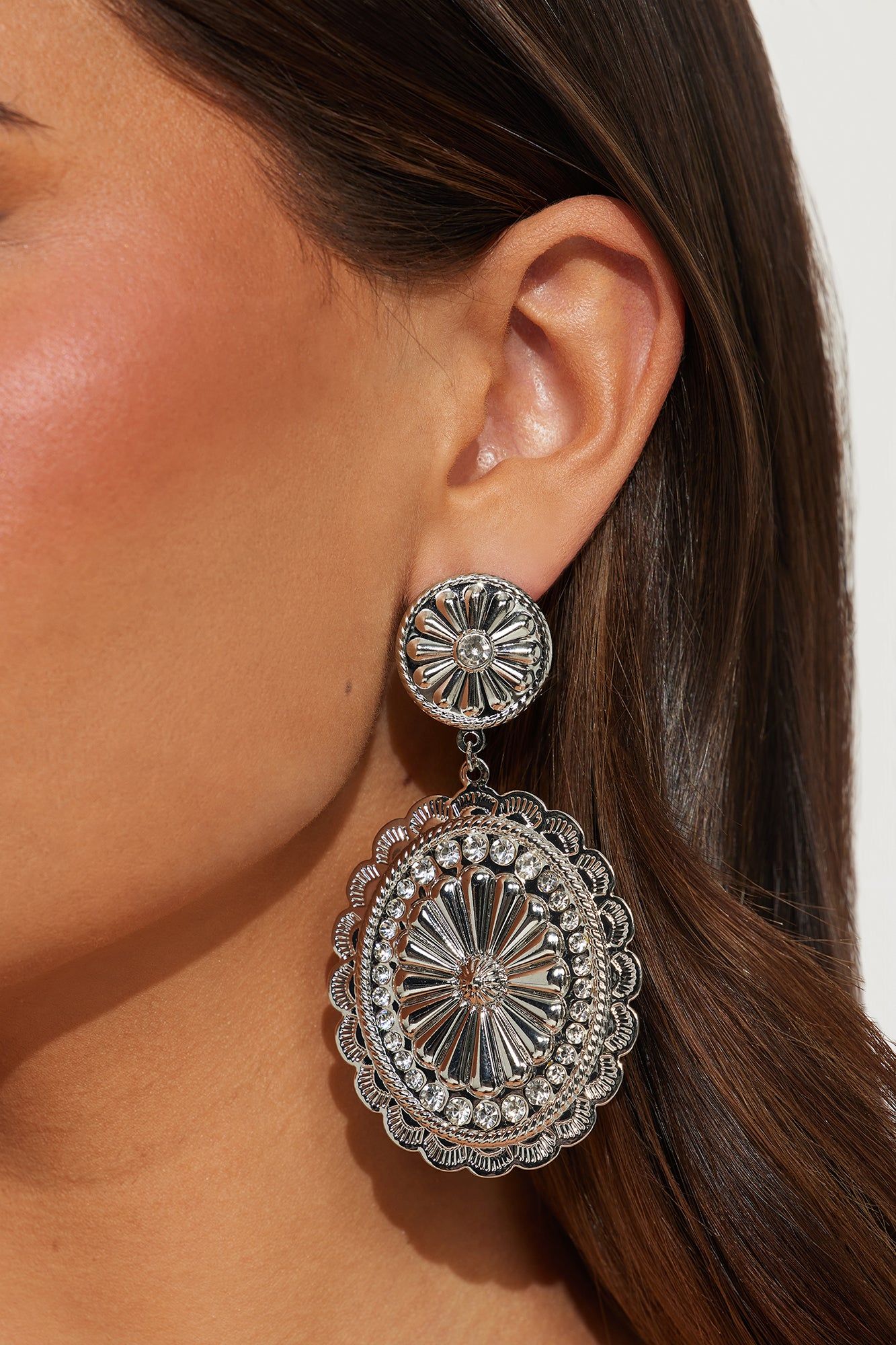Western Beauty Earrings - Silver sold by Fashion Nova