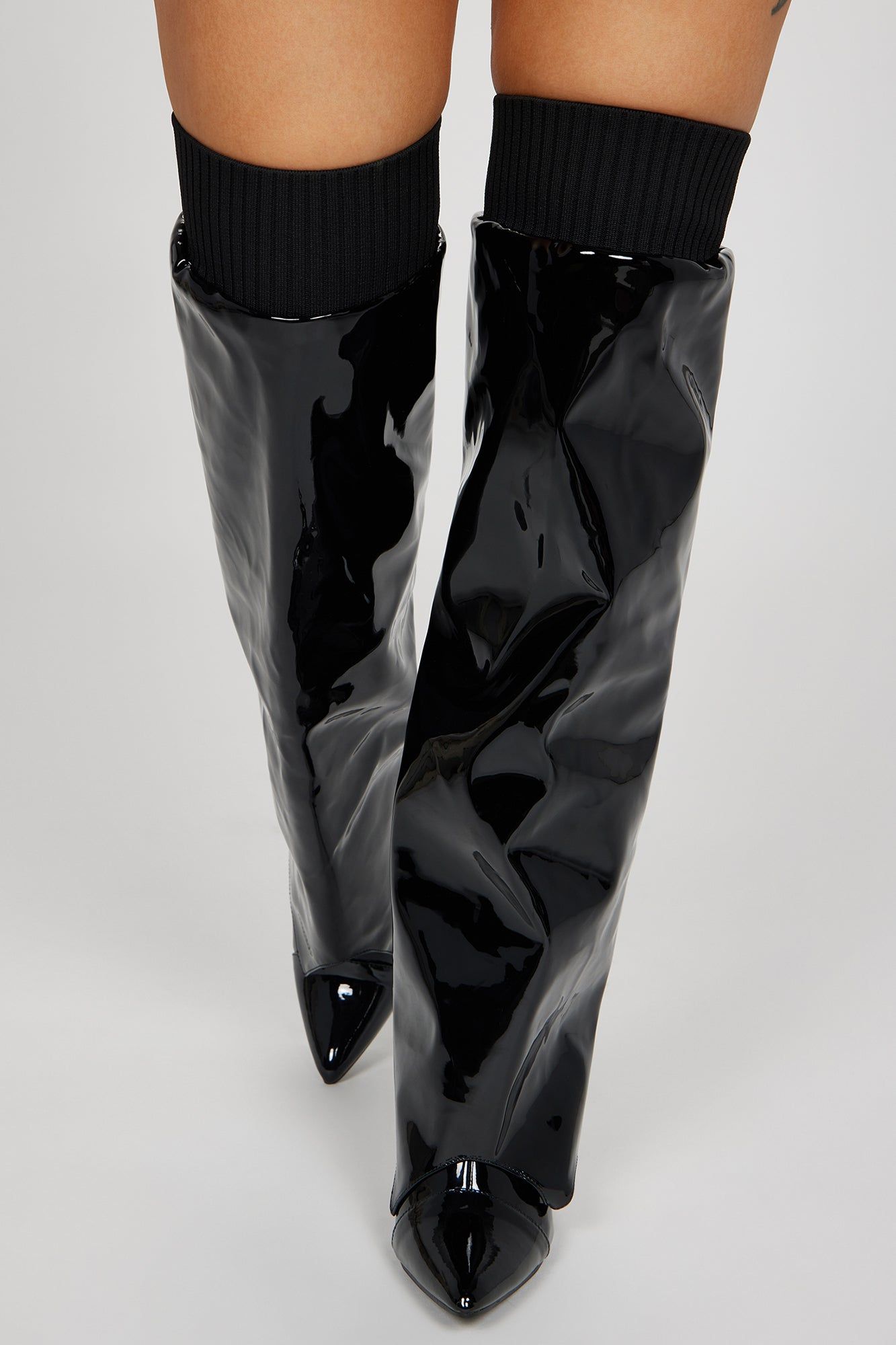 Felt A Vibe Over The Knee Heeled Boots - Black sold by Fashion Nova product image thumbnail 2