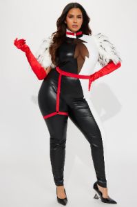 Keep It Cruel Jumpsuit 4 Piece Costume Set - Black/White sold by Fashion Nova