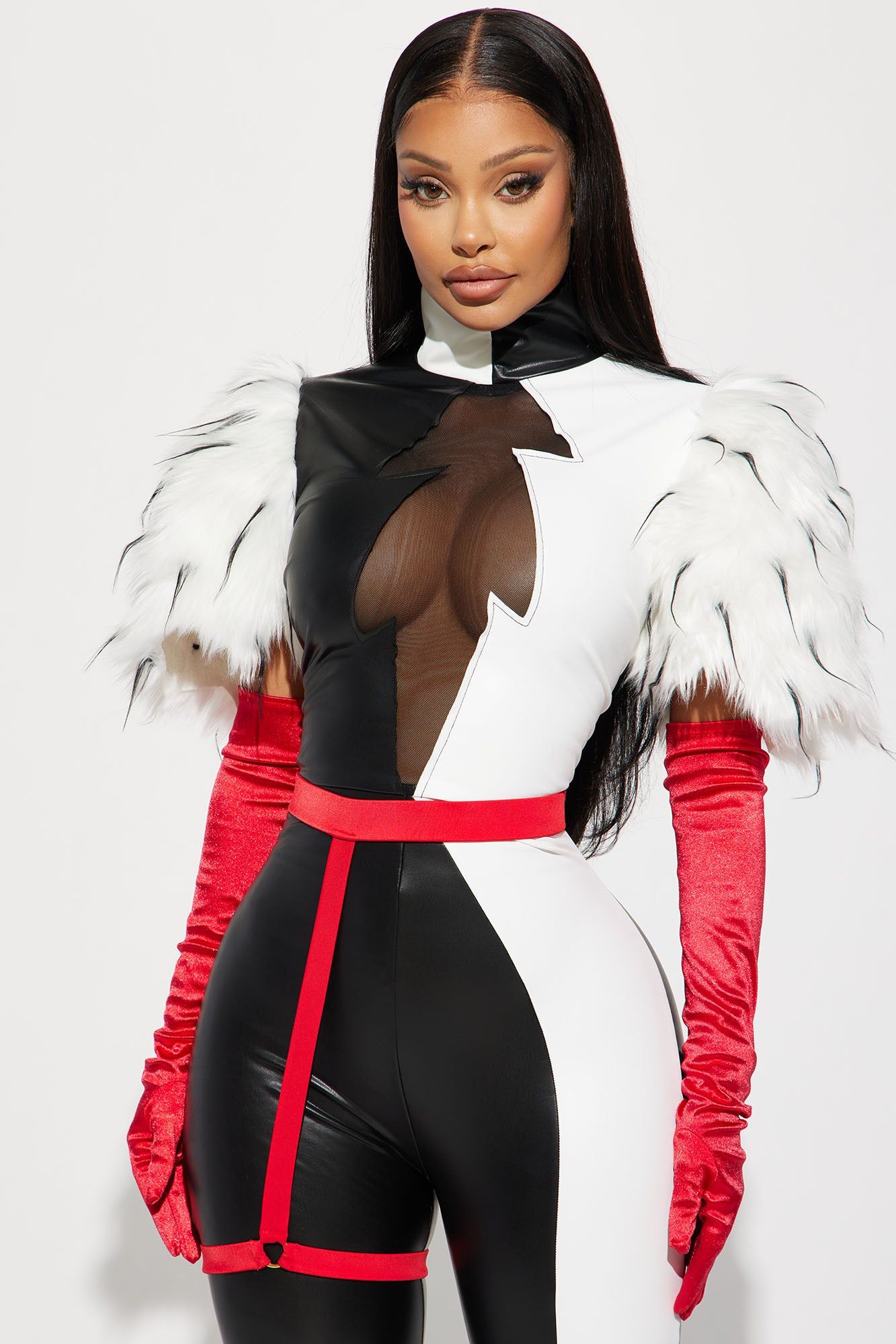 Keep It Cruel Jumpsuit 4 Piece Costume Set - Black/White sold by Fashion Nova product image thumbnail 2