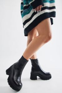 Don't Get Attached Platform Booties - Black sold by Fashion Nova