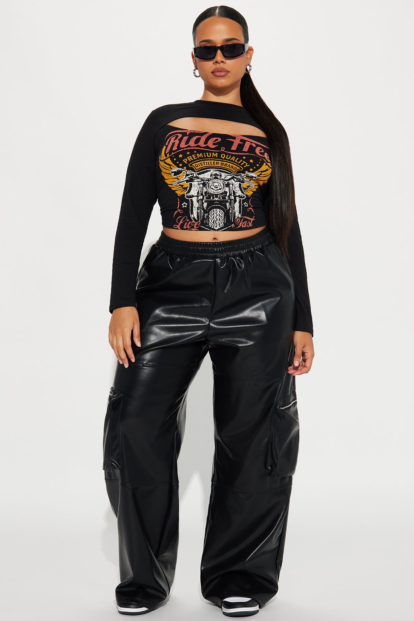 Wasted Times Faux Leather Cargo Pant - Black sold by Fashion Nova product image thumbnail 4
