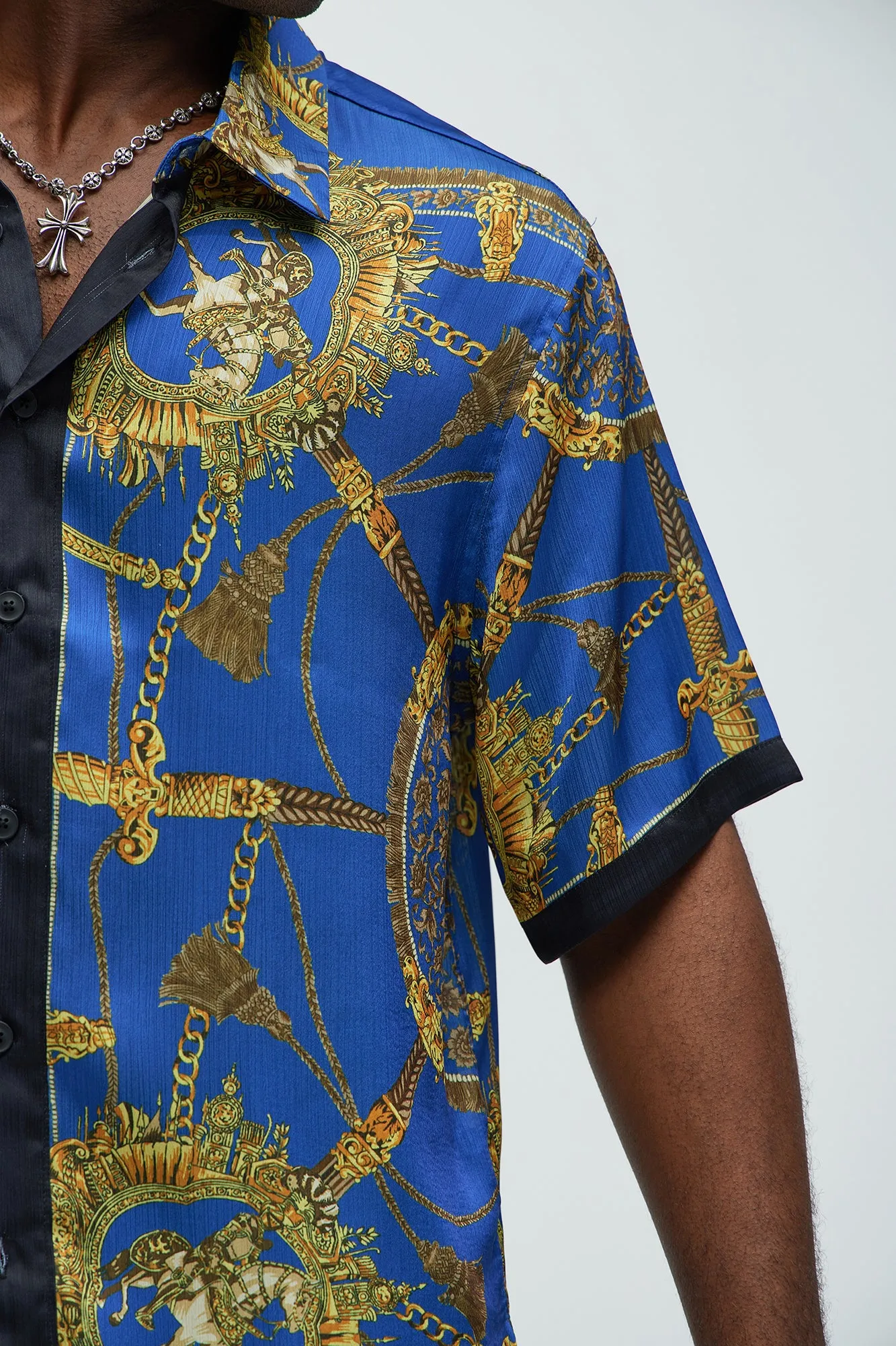 Del Corso Printed Shirt - Blue/combo sold by Fashion Nova product image thumbnail 3