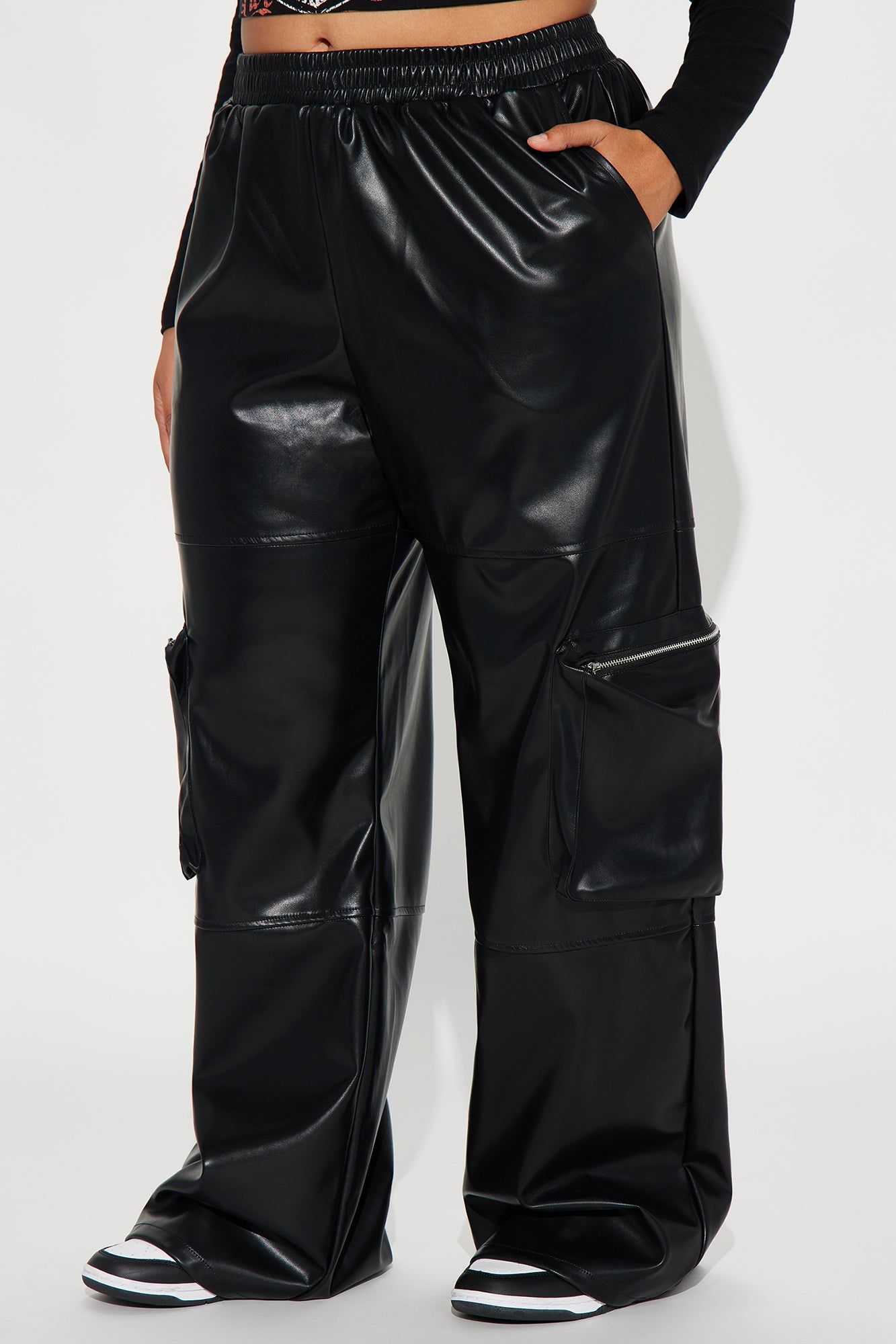 Wasted Times Faux Leather Cargo Pant - Black sold by Fashion Nova product image thumbnail 5