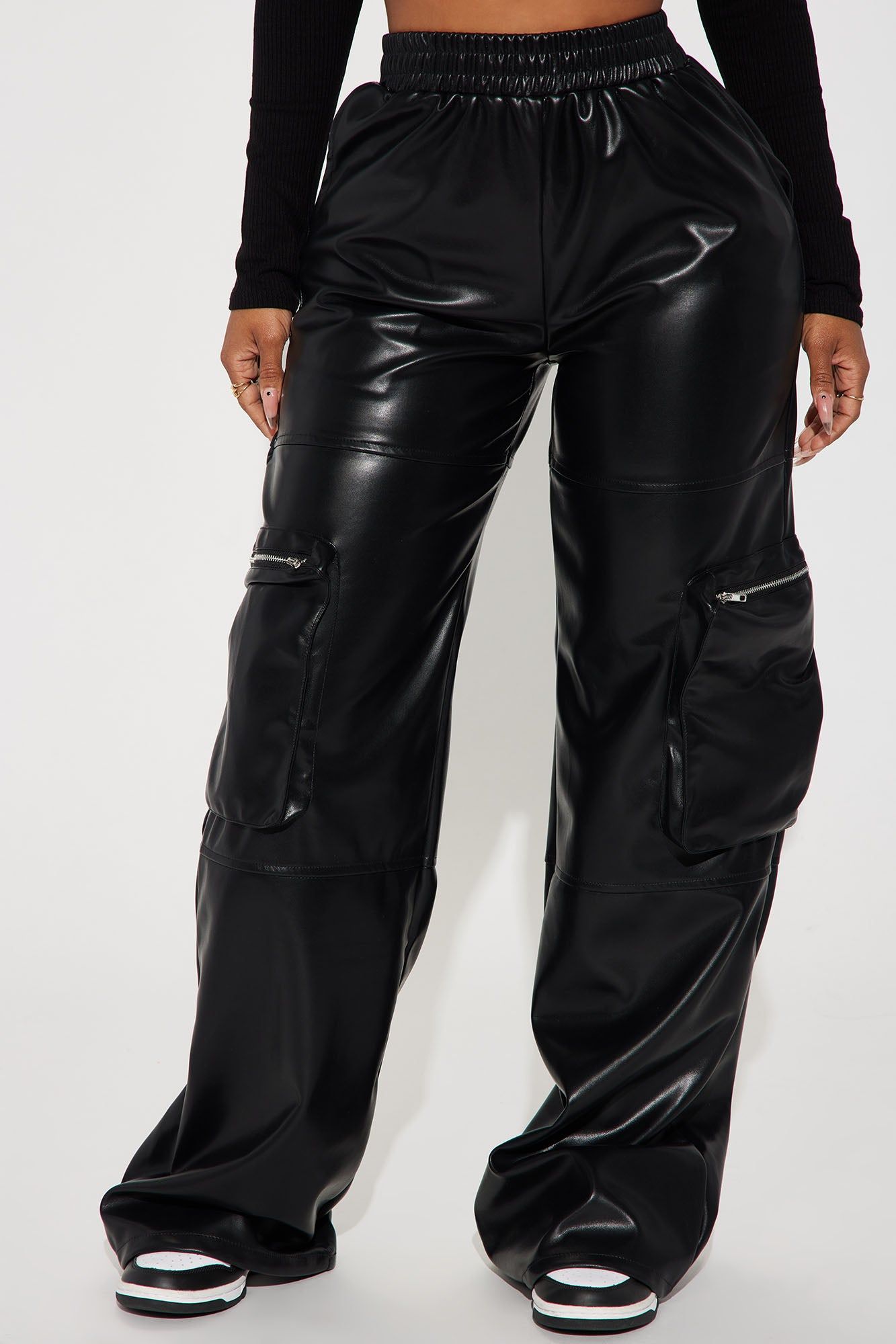 Wasted Times Faux Leather Cargo Pant - Black sold by Fashion Nova product image thumbnail 2