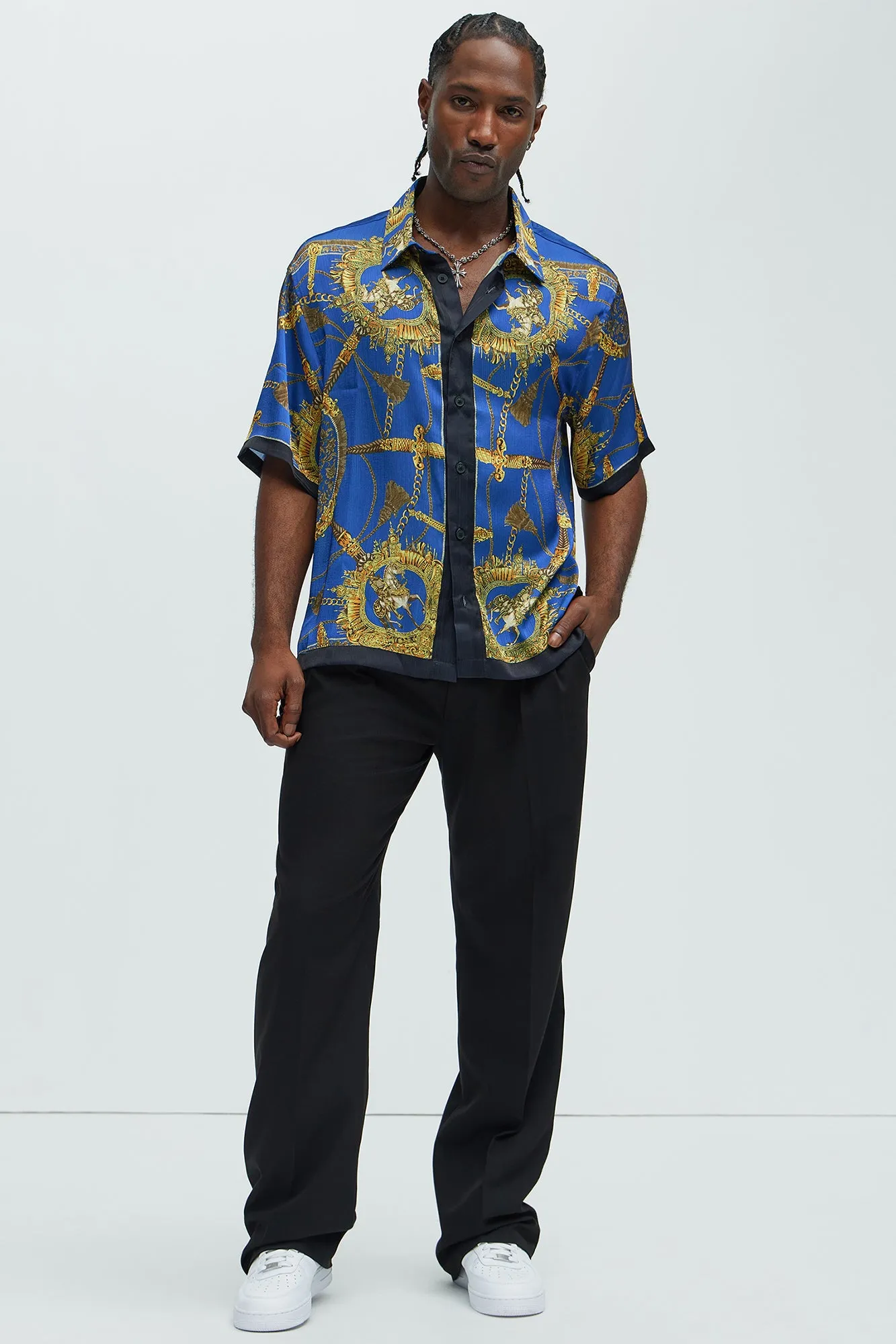 Del Corso Printed Shirt - Blue/combo sold by Fashion Nova product image thumbnail 2