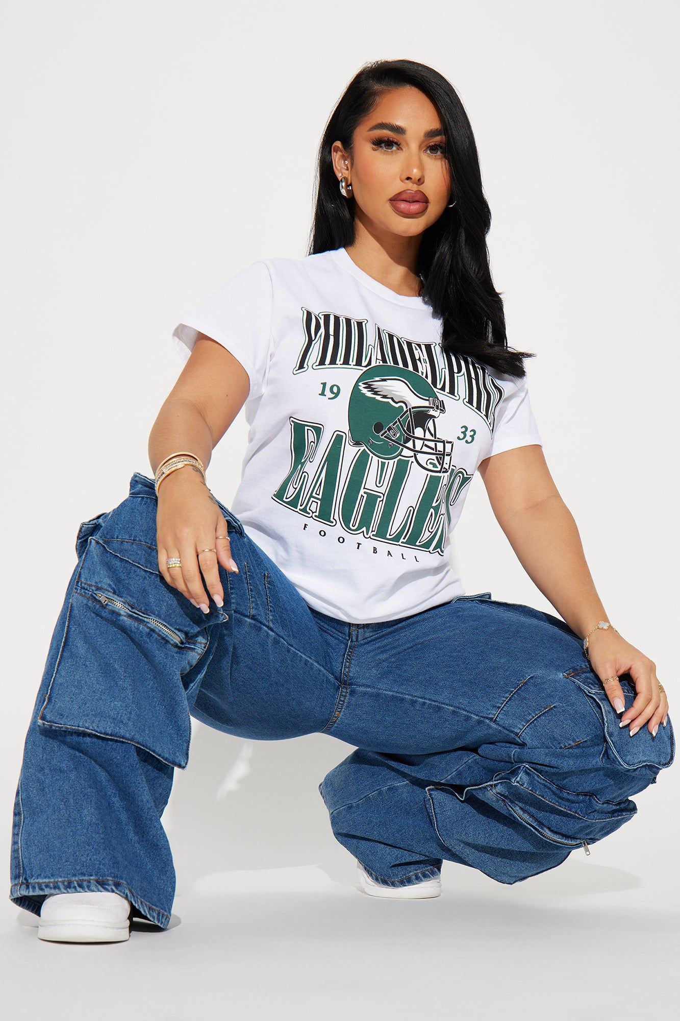 Philadelphia Eagles Crew Neck Tee - White sold by Fashion Nova product image thumbnail 2