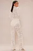 Amalfi Crochet Blazer Suit Set - Cream sold by Fashion Nova