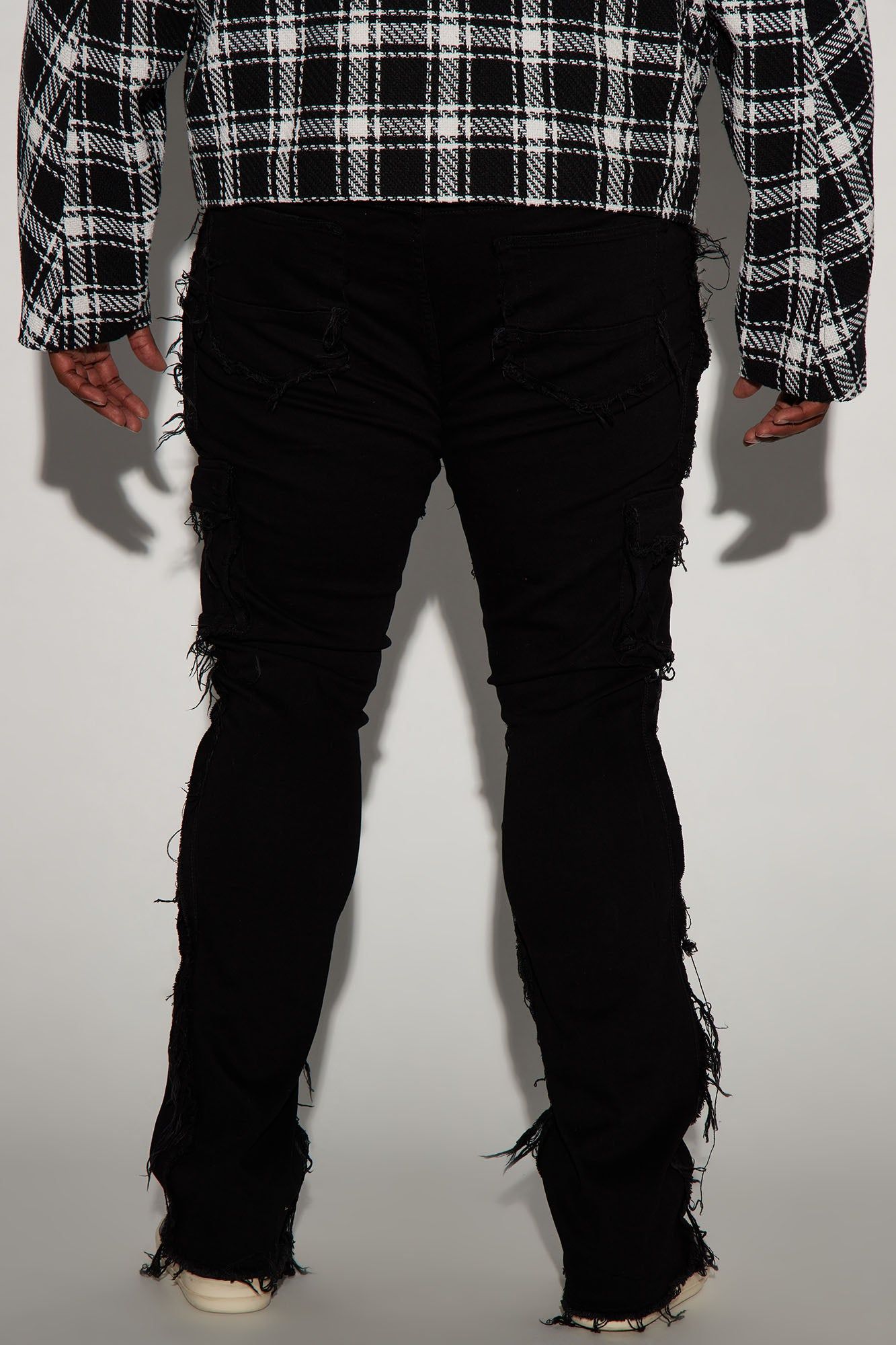 We Got This Fray Stacked Skinny Flare Jeans - Black sold by Fashion Nova product image thumbnail 4