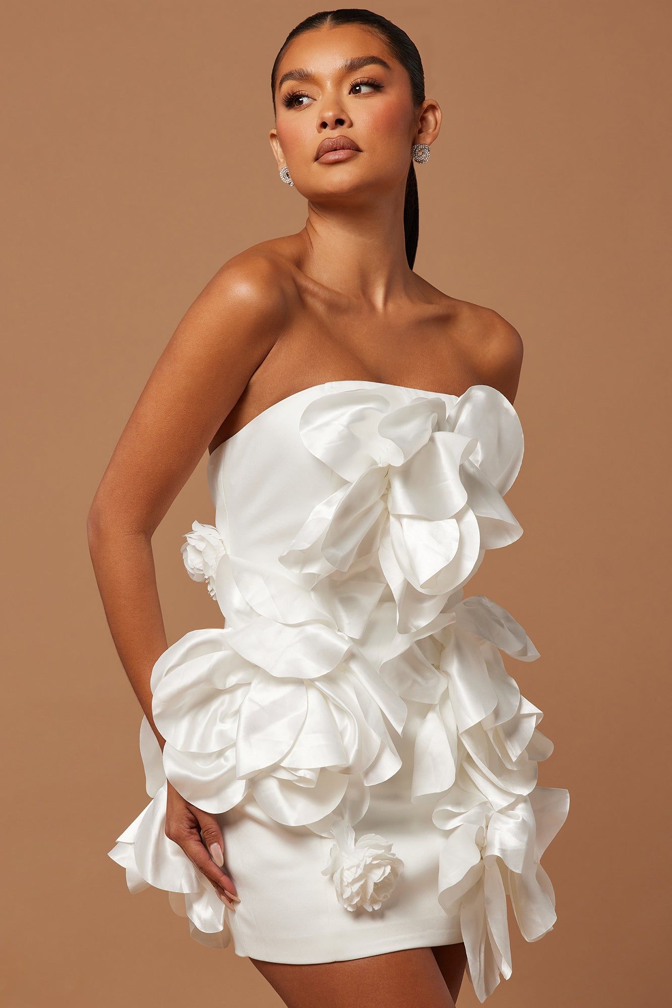 Abbie Satin Mini Dress - White sold by Fashion Nova product image thumbnail 2