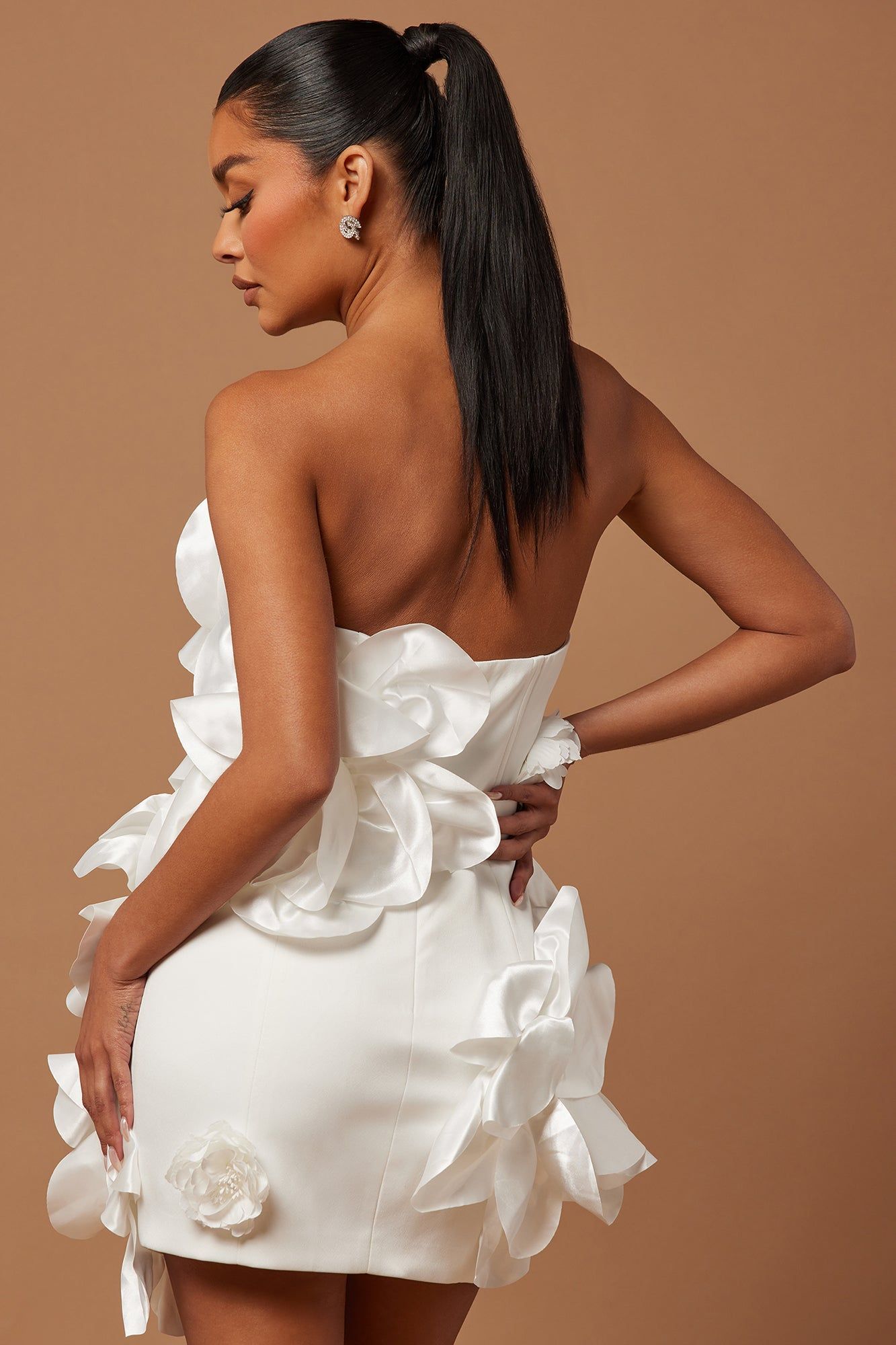 Abbie Satin Mini Dress - White sold by Fashion Nova product image thumbnail 4