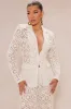 Amalfi Crochet Blazer Suit Set - Cream sold by Fashion Nova