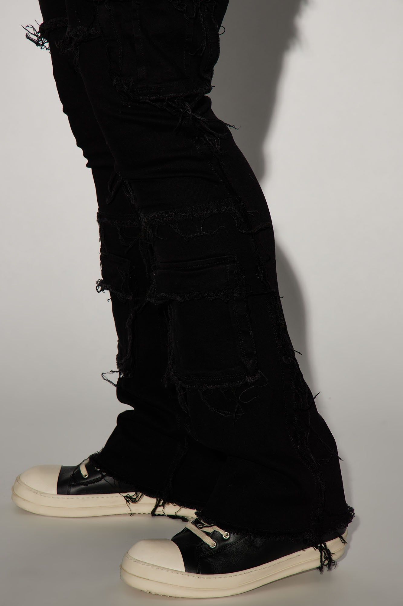 We Got This Fray Stacked Skinny Flare Jeans - Black sold by Fashion Nova product image thumbnail 3