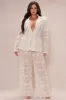 Amalfi Crochet Blazer Suit Set - Cream sold by Fashion Nova