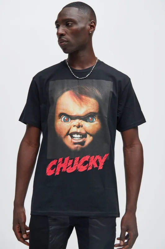 Chucky We're Friends 'Til The End Short Sleeve Tee - Black sold by Fashion Nova