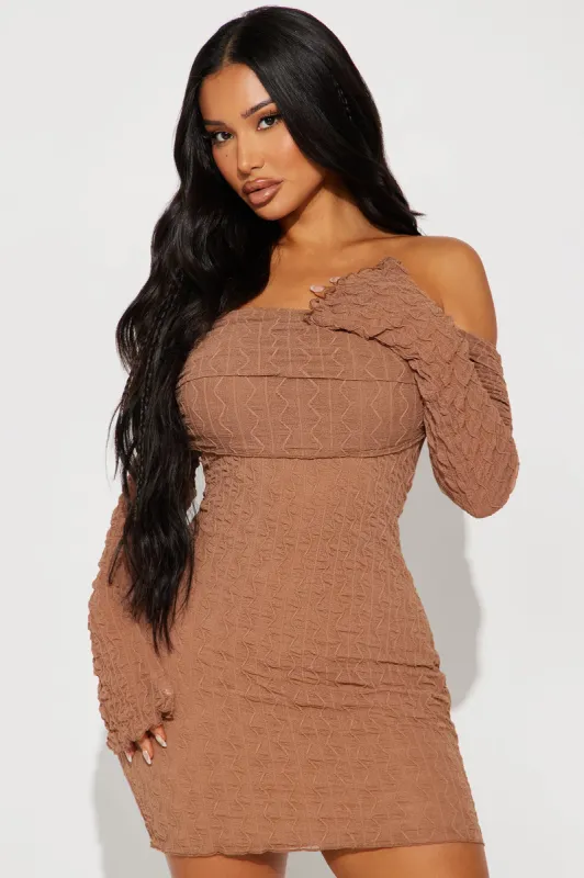 Kaede Mesh Mini Dress - Mocha sold by Fashion Nova
