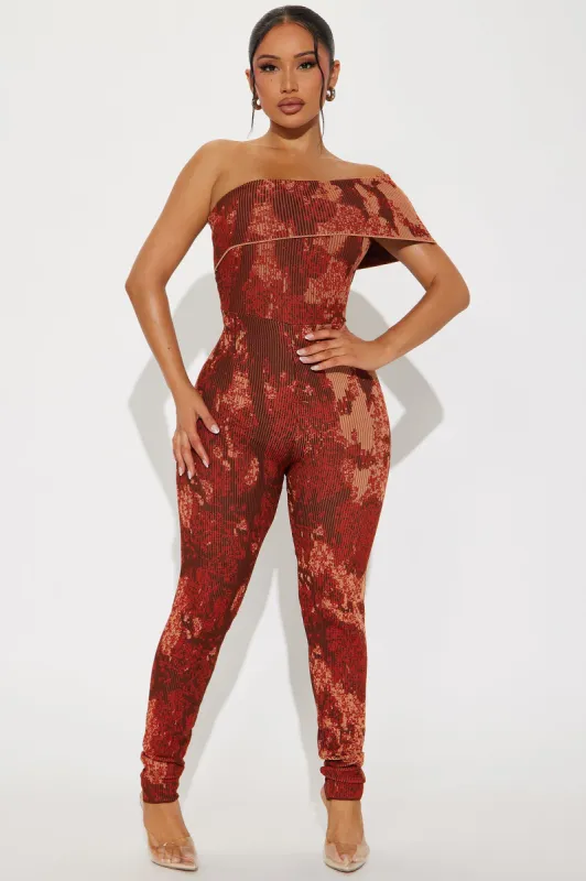 Pricilla Jumpsuit - Rust sold by Fashion Nova