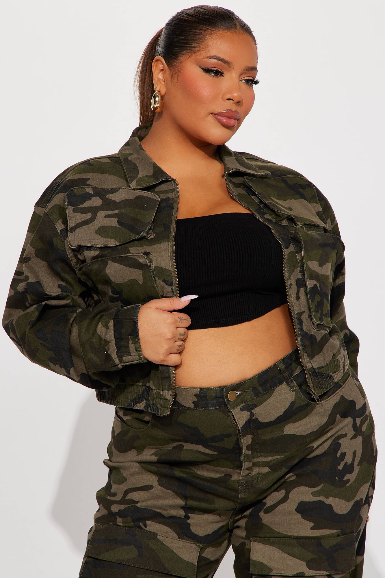 Playoffs Camo Cargo Jacket - Olive/combo sold by Fashion Nova product image thumbnail 4
