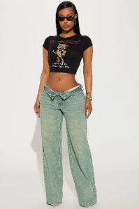 Baby Devil Ed Hardy Rhinestone Tee - Black sold by Fashion Nova
