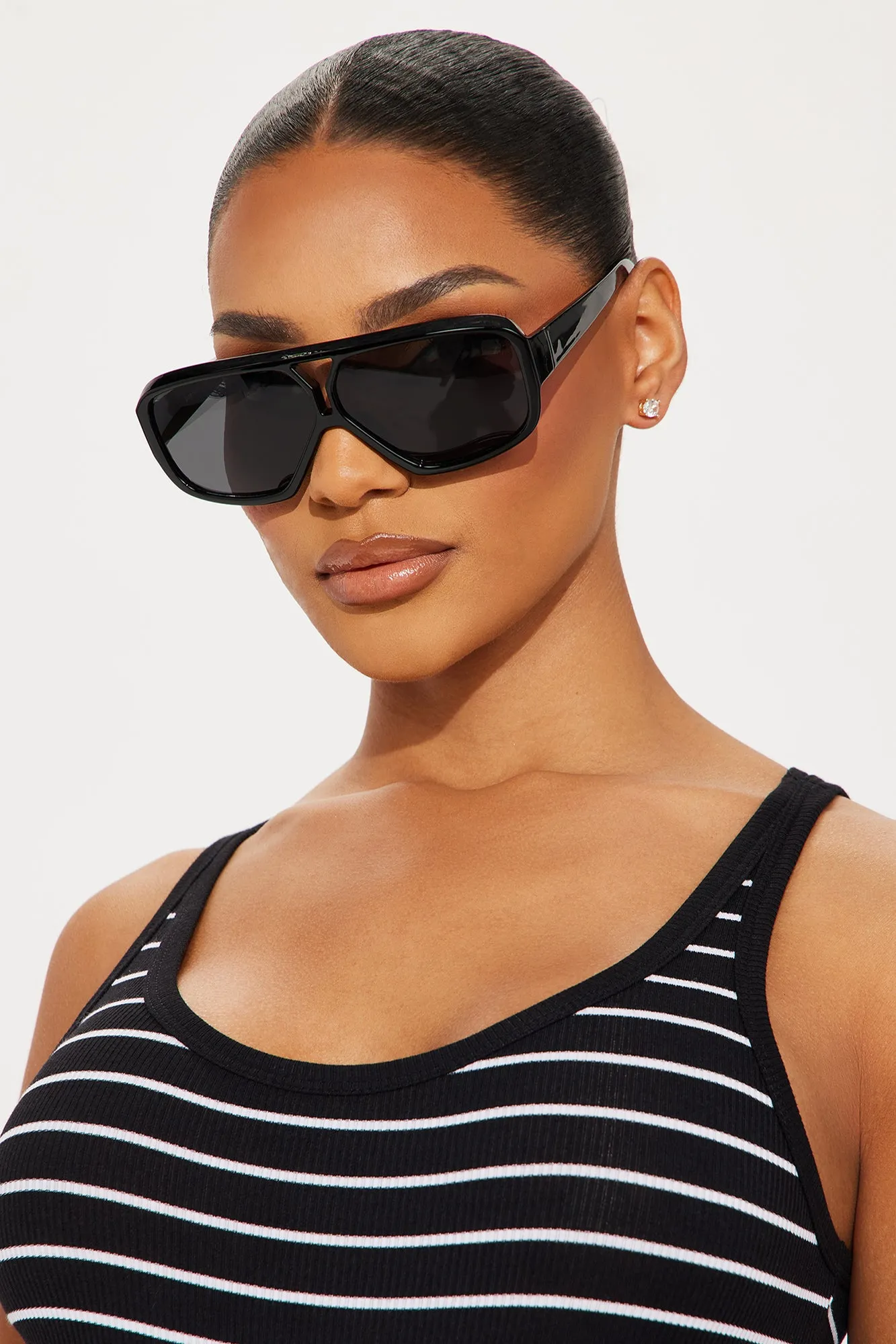 Higher Presentation Sunglasses - Black sold by Fashion Nova