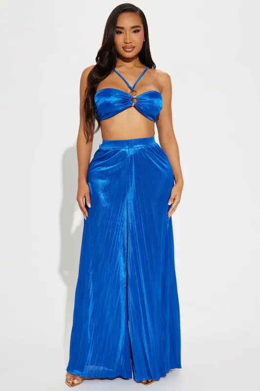 Dreamy Feeling Satin Pant Set - Royal sold by Fashion Nova