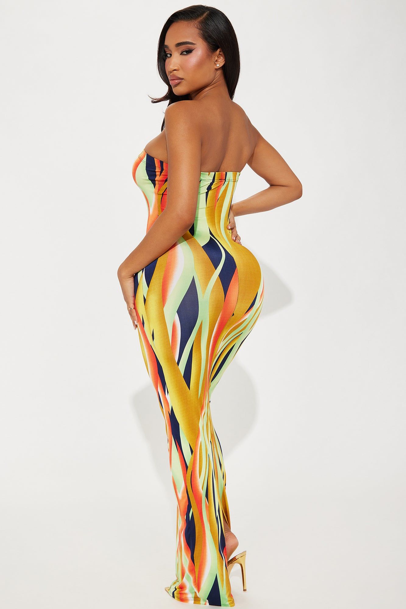 Miami Girl Printed Maxi Dress - Yellow/combo sold by Fashion Nova product image thumbnail 3