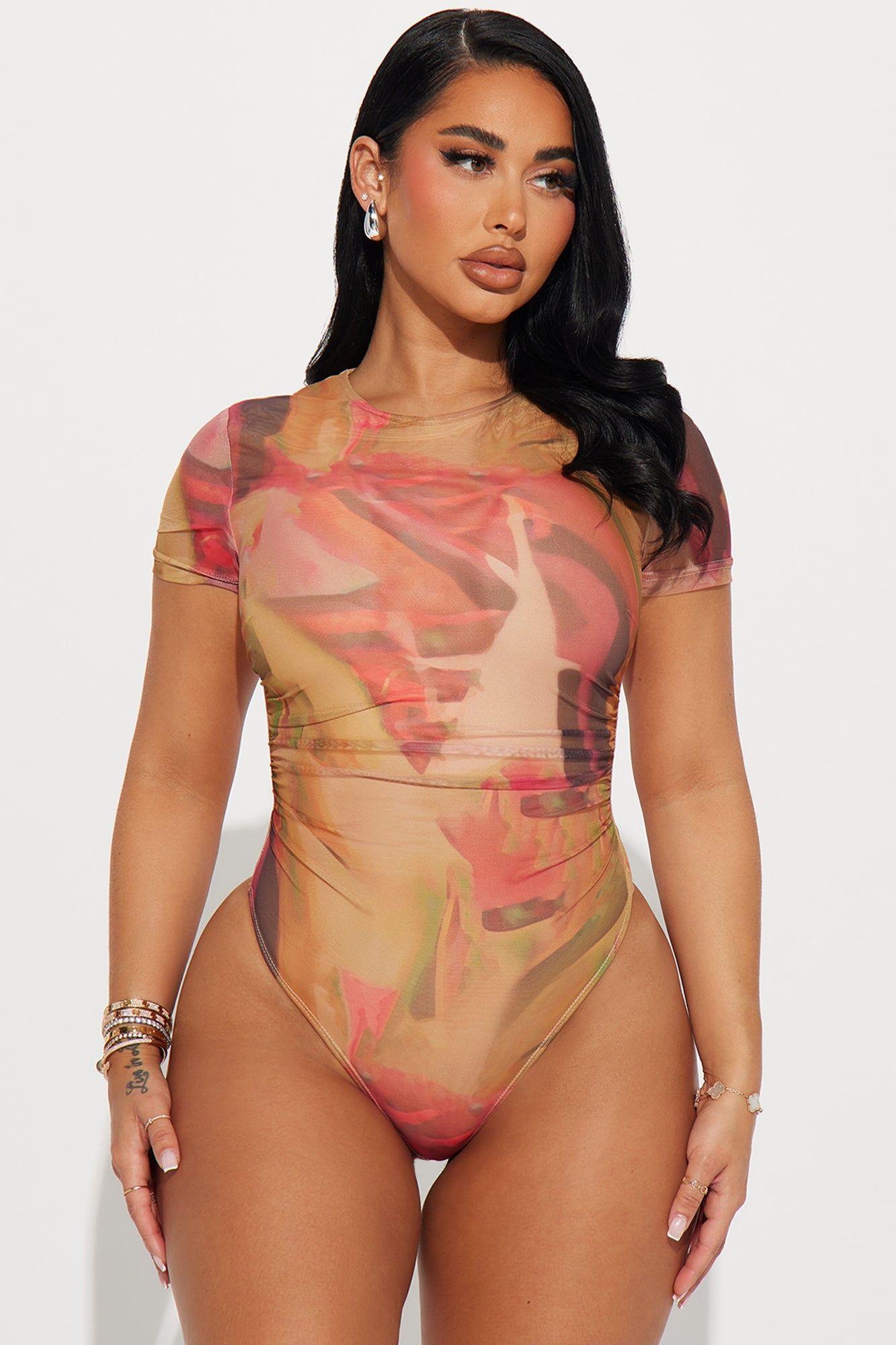 Isabella Mesh Bodysuit - Multi Color sold by Fashion Nova