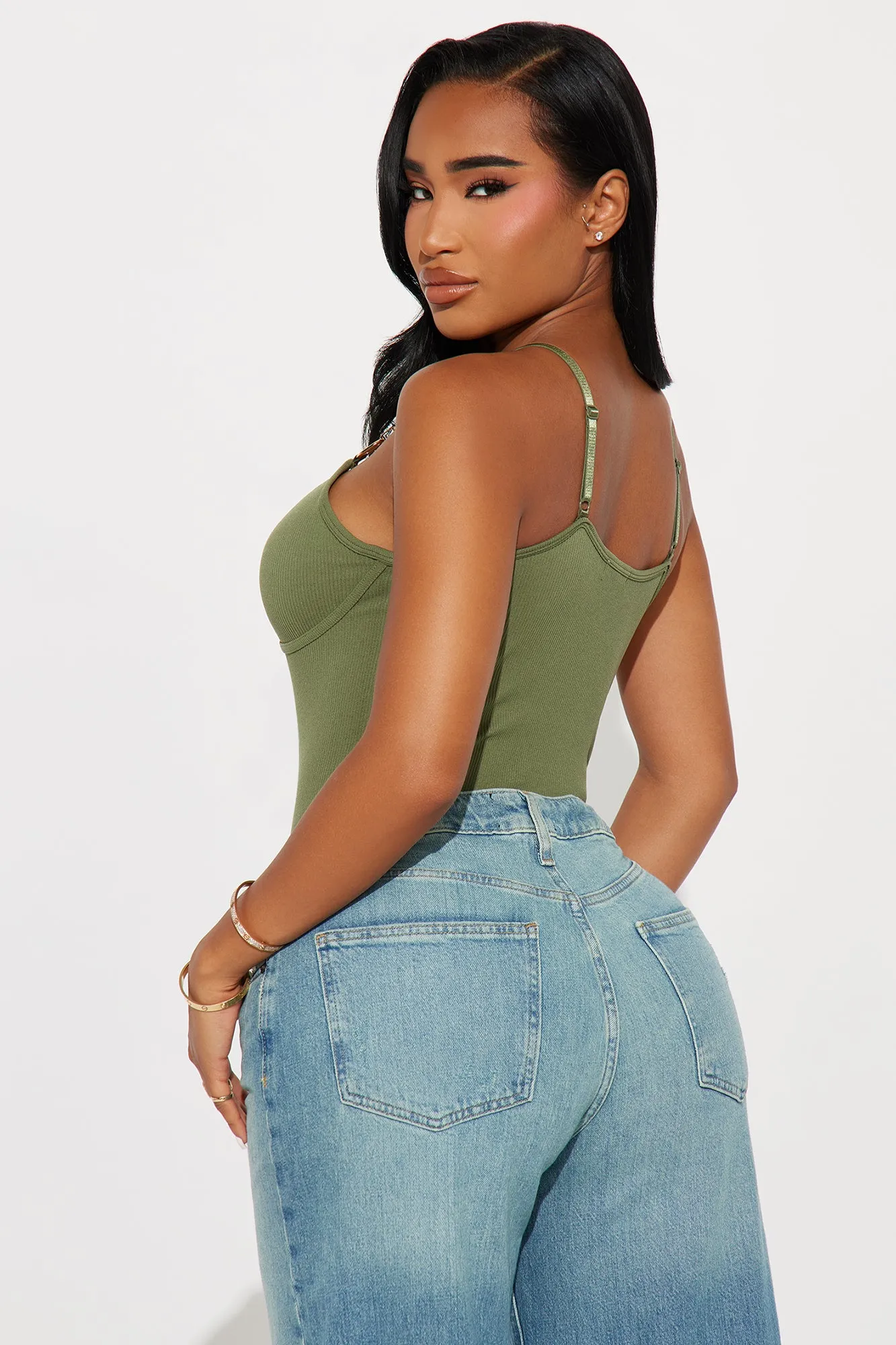 Carmen Seamless Bodysuit - Olive sold by Fashion Nova product image thumbnail 4