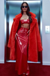 Keeping Up Latex Skirt Set - Red sold by Fashion Nova