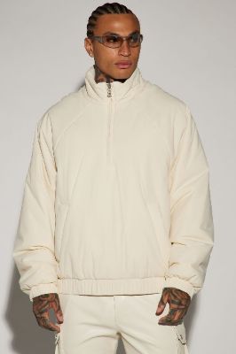 Belcher Padded Nylon Anorak - Off White sold by Fashion Nova