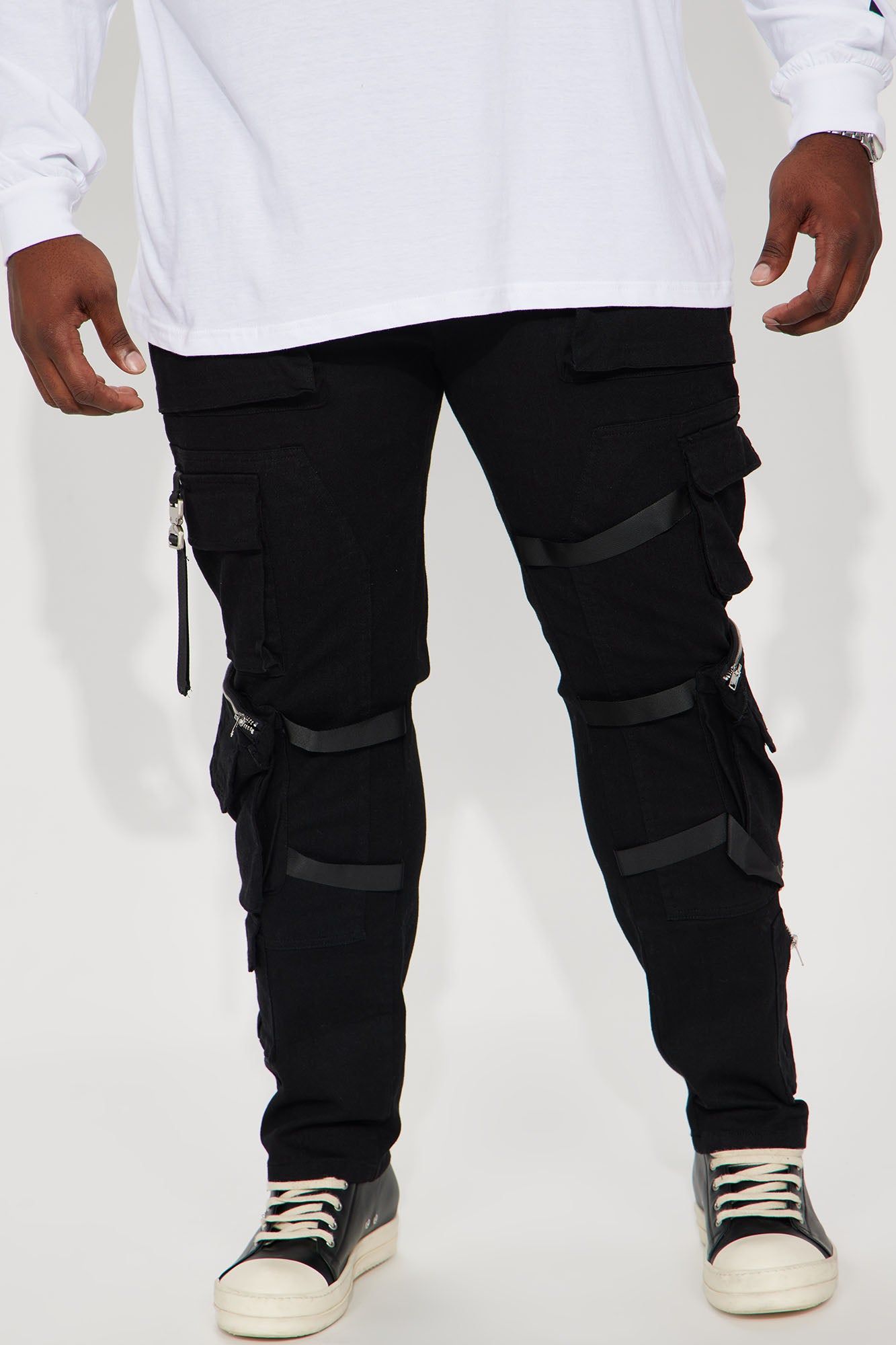 Strap It Up Cargo Straight Jeans - Black sold by Fashion Nova product image thumbnail 2