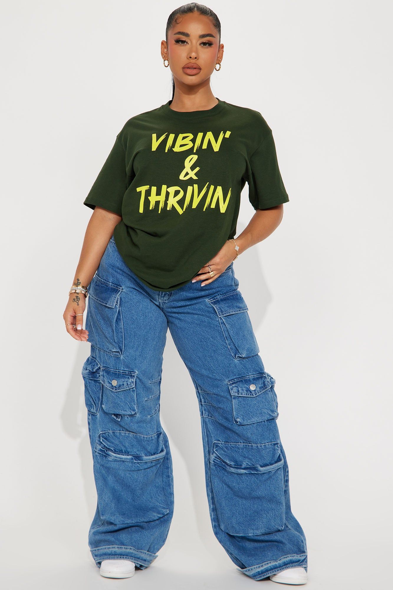 Vibin' & Thrivin' Graphic Tee - Green sold by Fashion Nova product image thumbnail 2