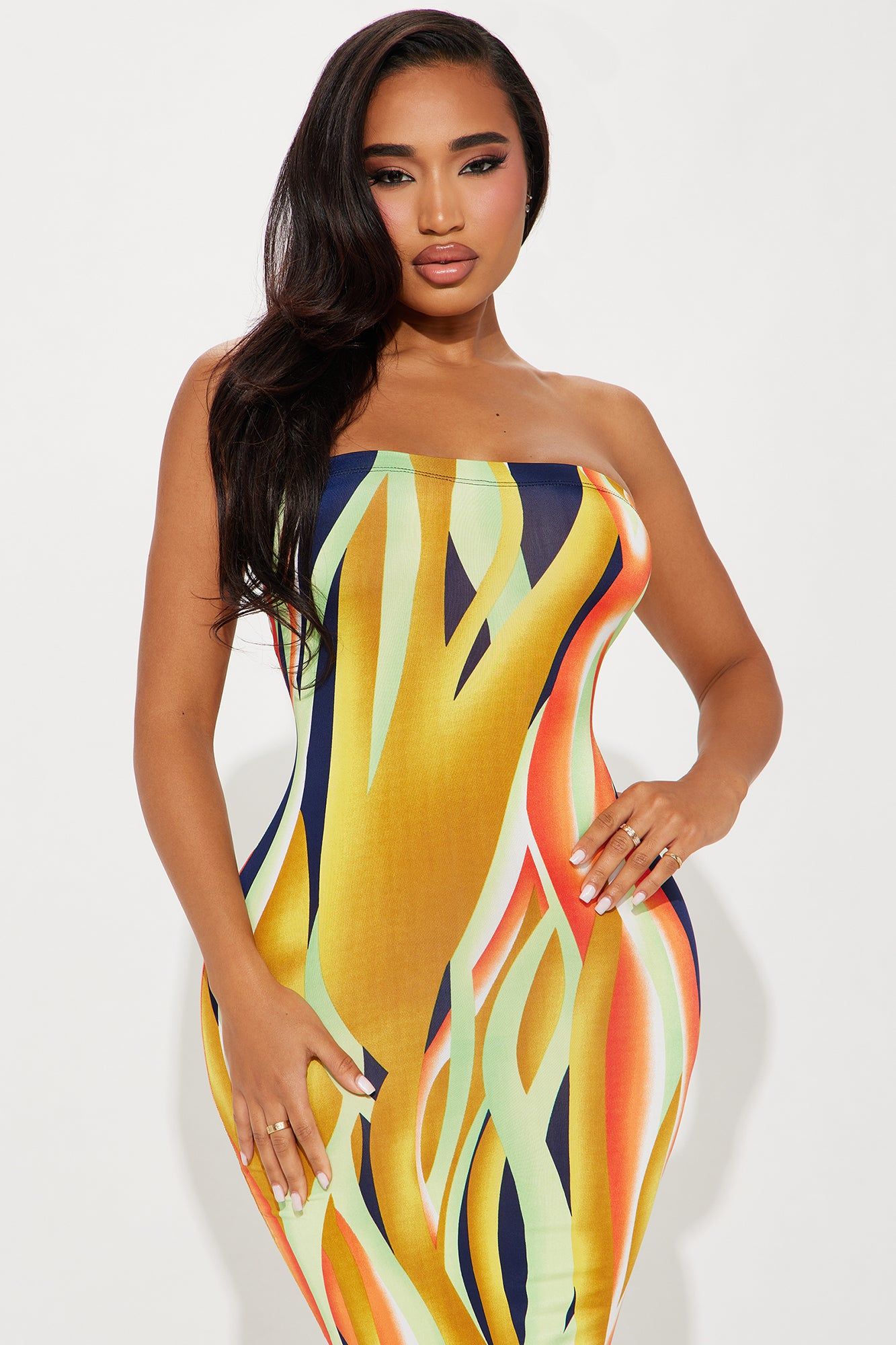 Miami Girl Printed Maxi Dress - Yellow/combo sold by Fashion Nova product image thumbnail 2