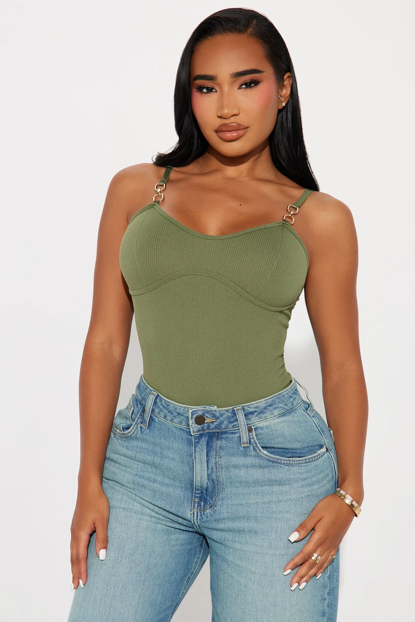 Carmen Seamless Bodysuit - Olive sold by Fashion Nova product image thumbnail 3