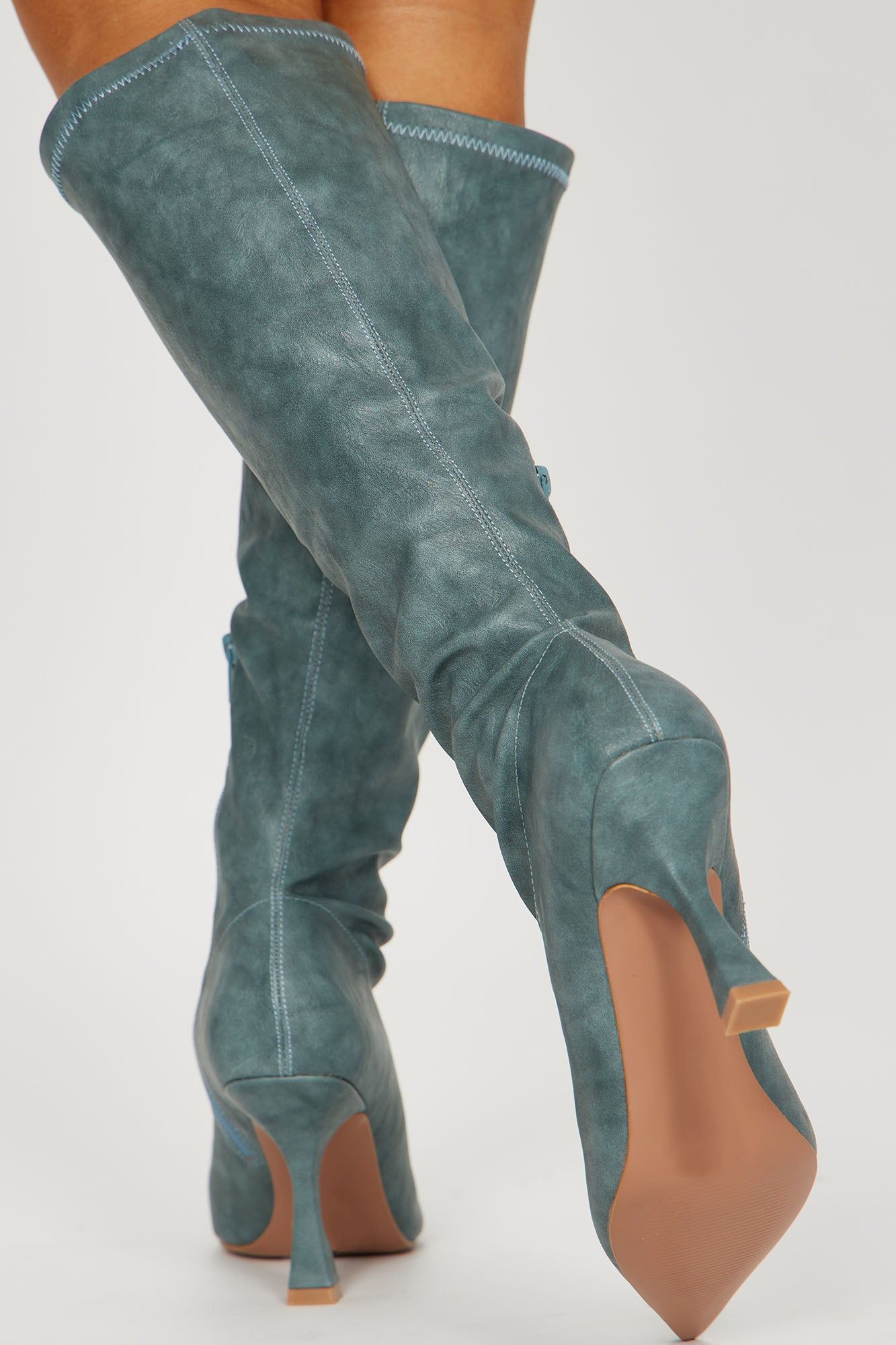 Luciana Knee High Boots - Blue Wash sold by Fashion Nova product image thumbnail 4