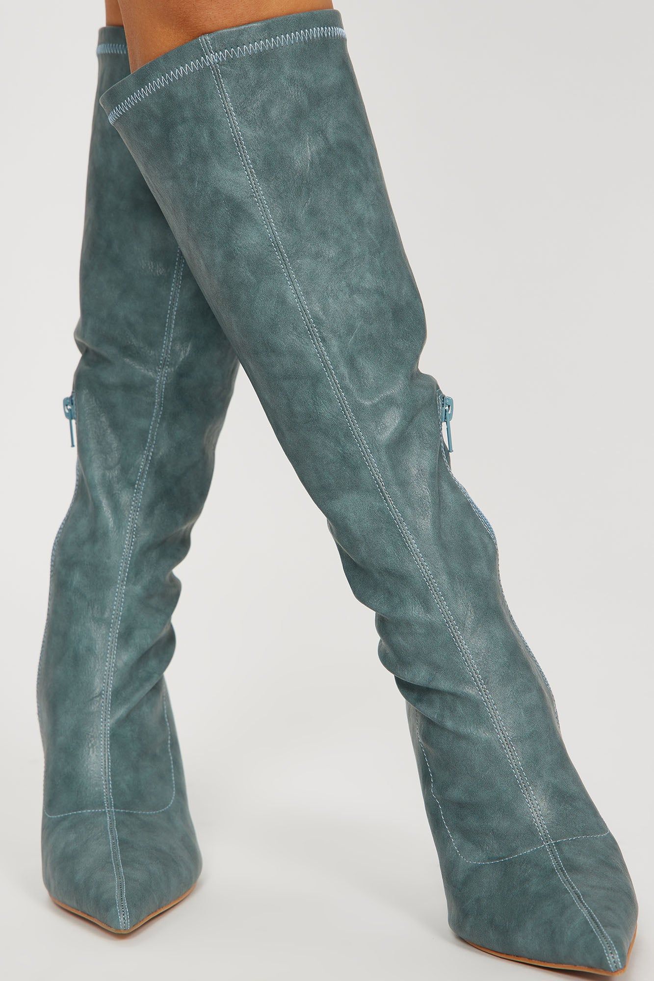 Luciana Knee High Boots - Blue Wash sold by Fashion Nova product image thumbnail 2