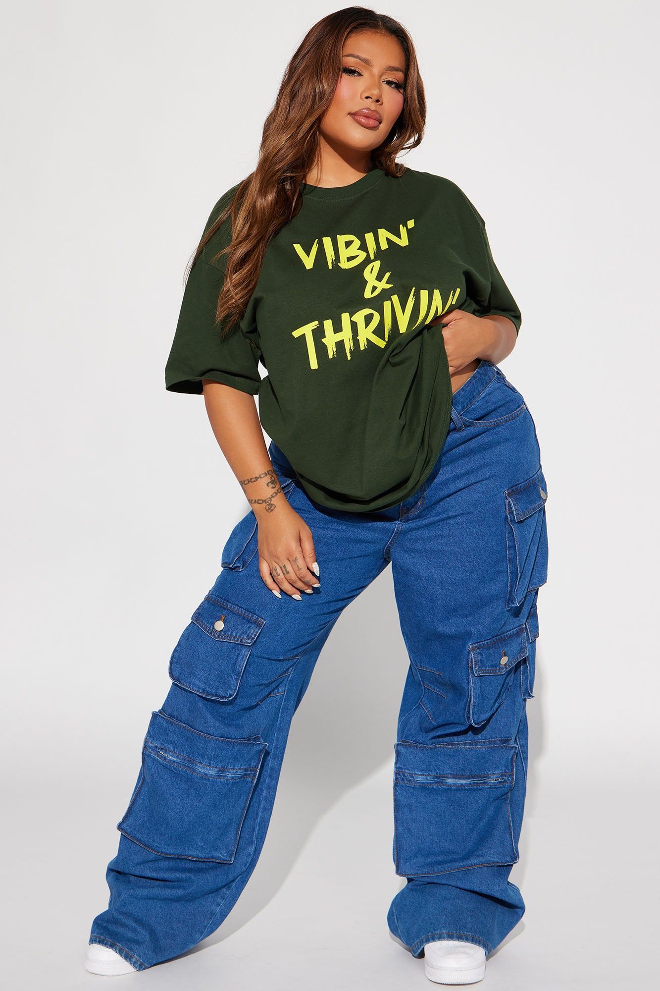 Vibin' & Thrivin' Graphic Tee - Green sold by Fashion Nova product image thumbnail 5