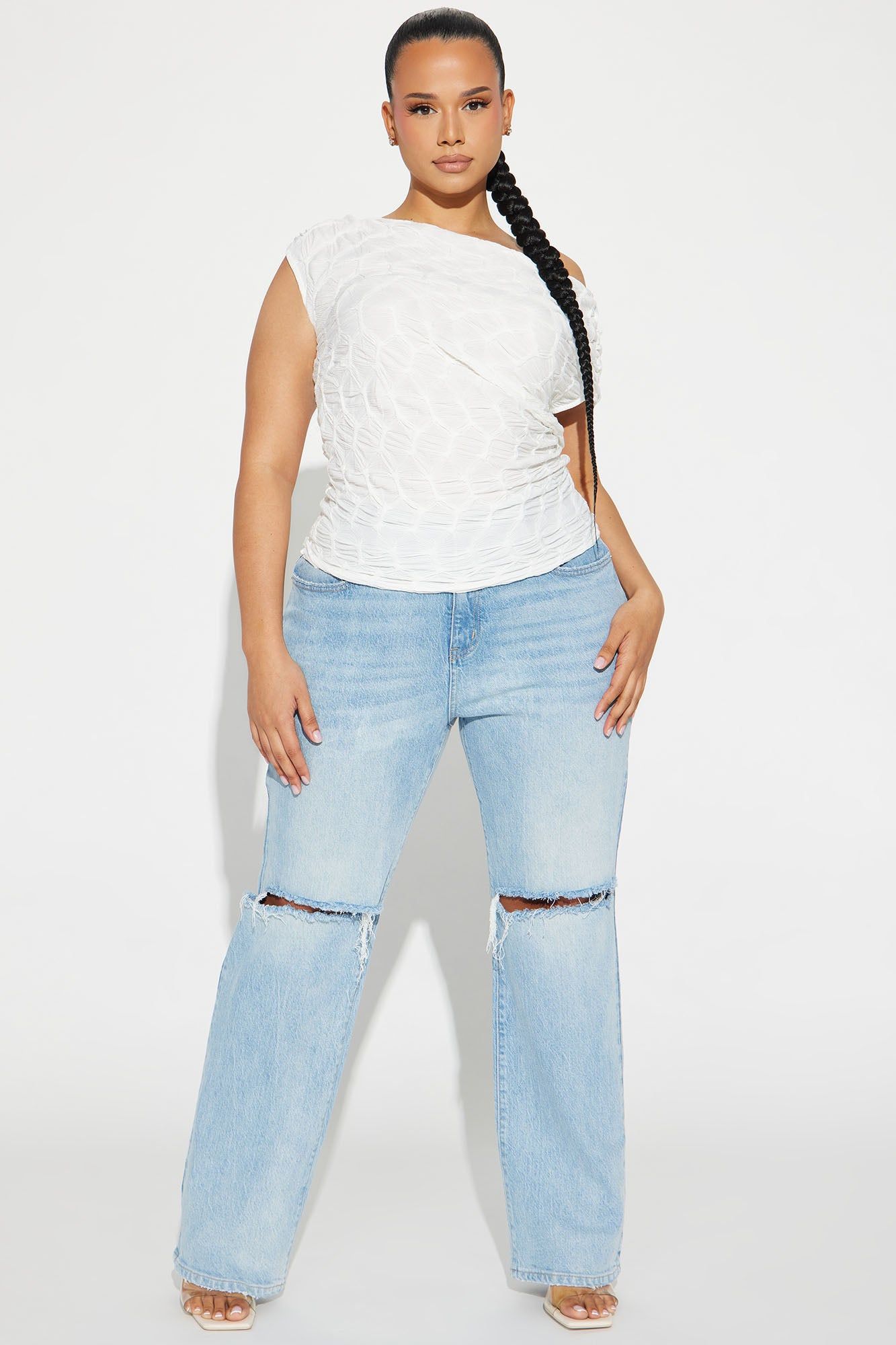 Always On Your Mind One Shoulder Top - White sold by Fashion Nova product image thumbnail 5