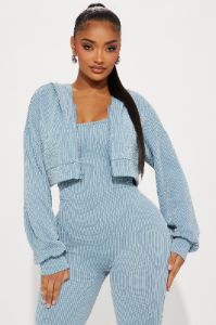 Savannah 2 Piece Jumpsuit Set - Light Blue sold by Fashion Nova