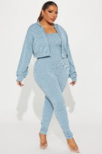 Savannah 2 Piece Jumpsuit Set - Light Blue sold by Fashion Nova