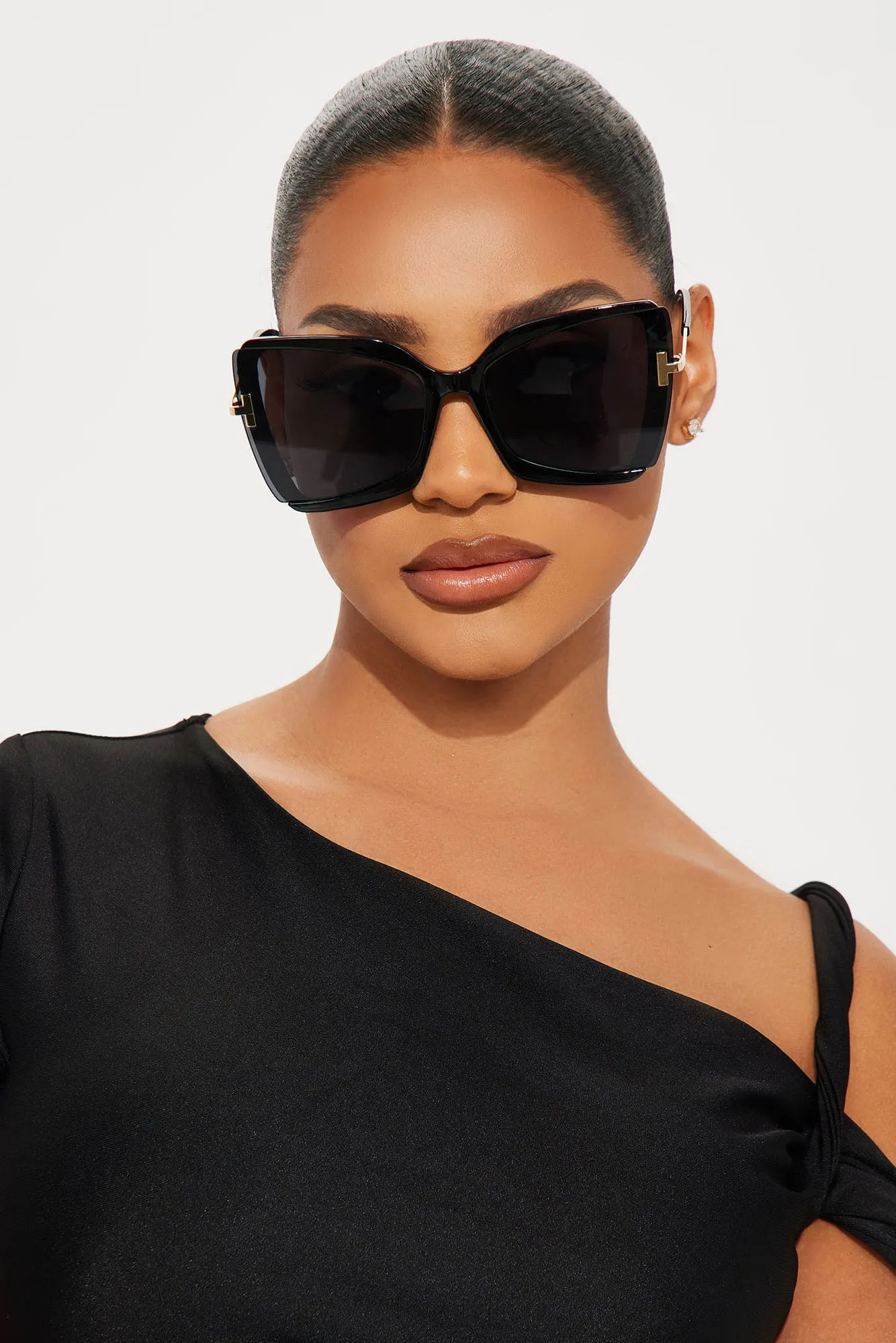 Think Twice About It Sunglasses - Black sold by Fashion Nova