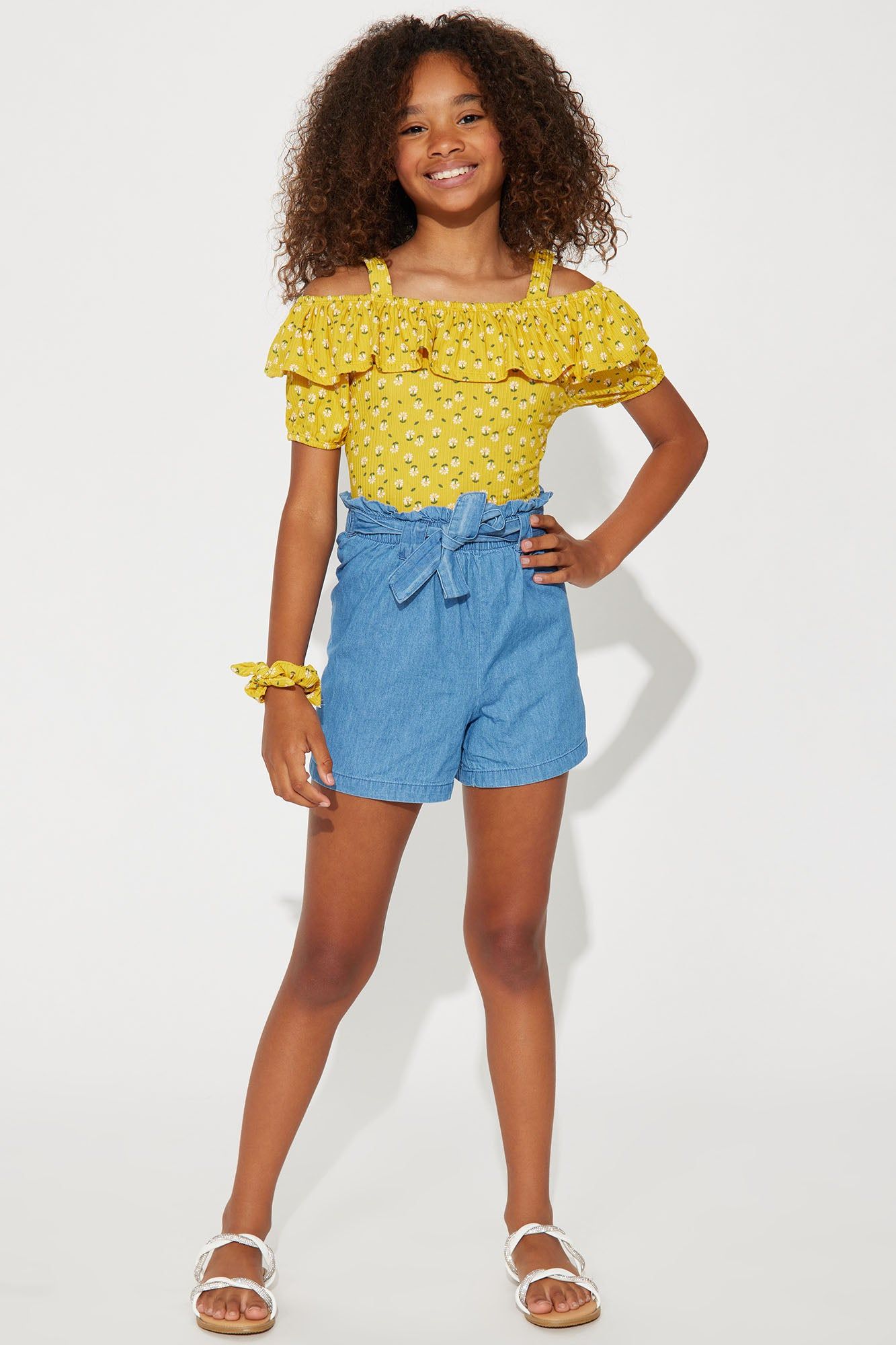 Mini Spring Meadows Short Set - Yellow/combo sold by Fashion Nova