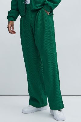 Show Up Pleated Loose Trouser Pants - Green sold by Fashion Nova