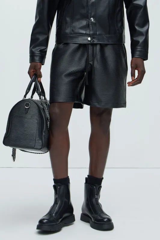 Renzo Textured Shorts - Black sold by Fashion Nova