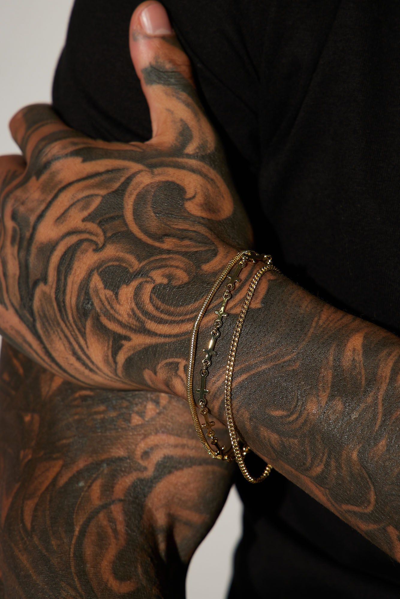 Cross And Snake Bracelet Set - Gold sold by Fashion Nova