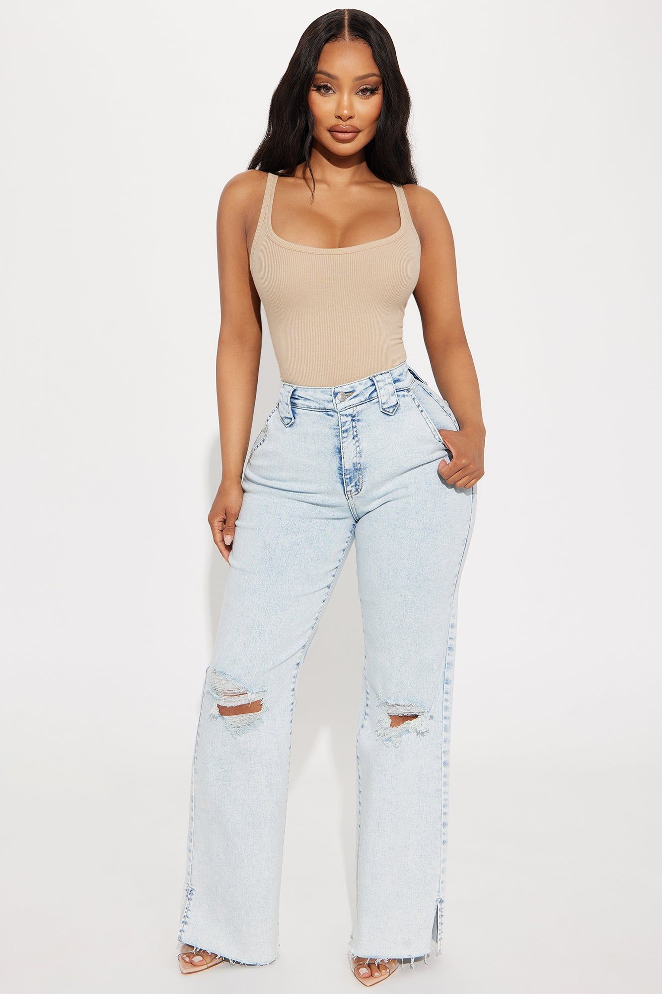 Desiree Scoop Neck Bodysuit - Sand sold by Fashion Nova product image thumbnail 2